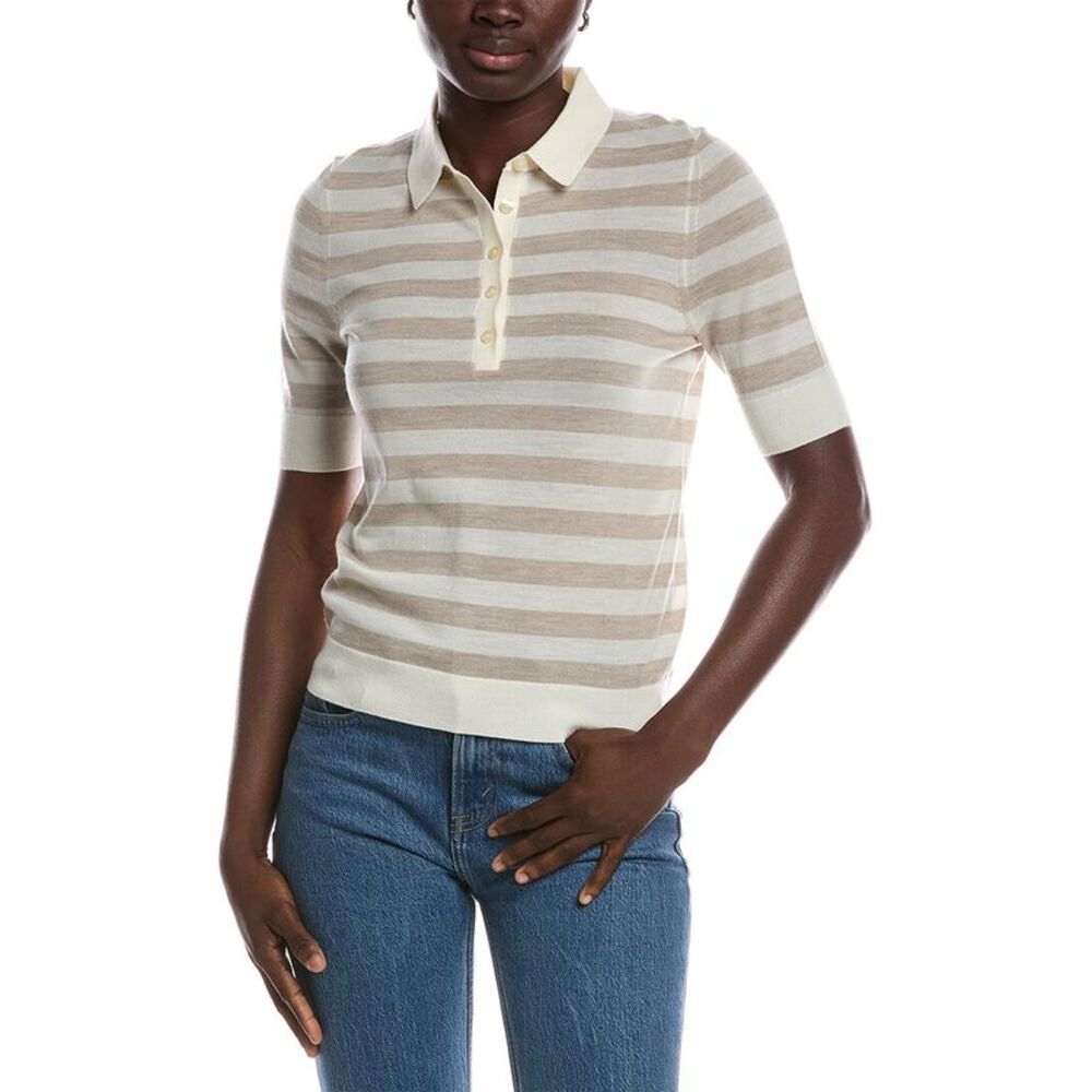 Hugo Boss Womens Boss Fidenka Wool Polo Shirt, Beige